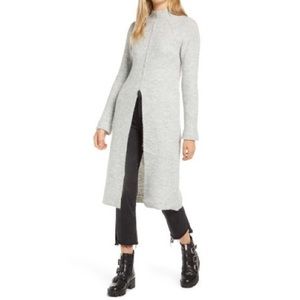 VERO MODA Gaiva Slit Front Long Sleeve Midi Sweater Dress